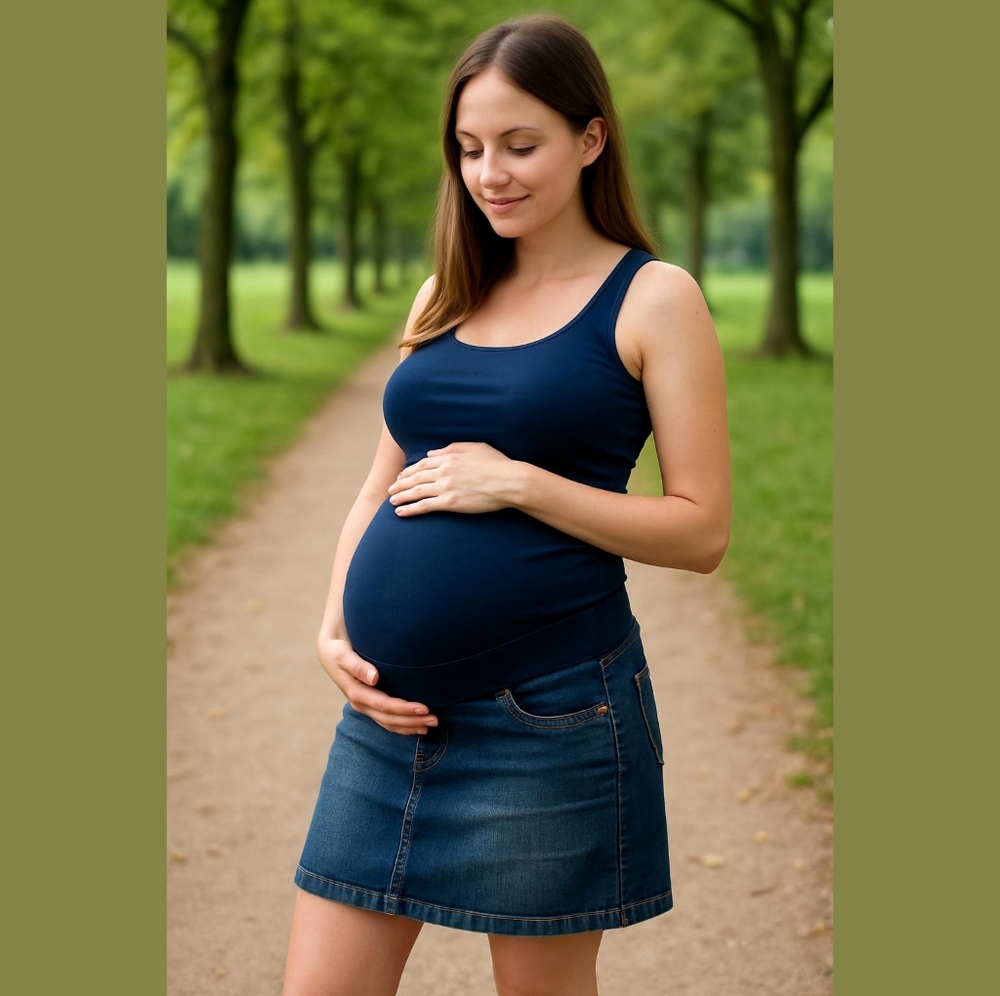 Maternity denim skirt